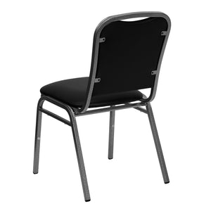 English Elm HERCULES Stacking Banquet Chair - Black Vinyl, Heavy-Duty Steel Frame, Comfort & Style for Any Event NG-108-SV-BK-VYL-GG