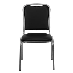 English Elm HERCULES Stacking Banquet Chair - Black Vinyl, Heavy-Duty Steel Frame, Comfort & Style for Any Event NG-108-SV-BK-VYL-GG