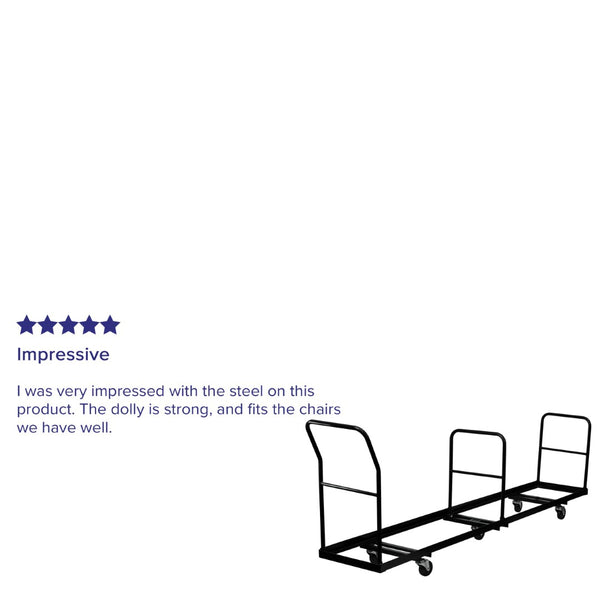 English Elm Kaden Vertical Storage Folding Chair Dolly - Heavy-Duty Steel, 50 Chair Capacity for Easy Transport NG-DOLLY-309-50-GG