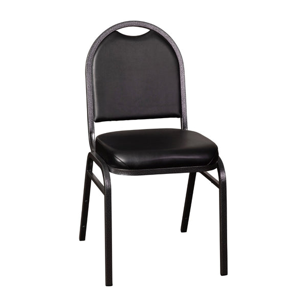 English Elm HERCULES Series Commercial-Grade 500 LB Capacity Dome-Back Stacking Banquet Chair for Events Black Vinyl/Silver Vein Frame NG-ZG10006-BK-SILVERVEIN-GG