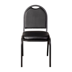 English Elm HERCULES Series Commercial-Grade 500 LB Capacity Dome-Back Stacking Banquet Chair for Events Black Vinyl/Silver Vein Frame NG-ZG10006-BK-SILVERVEIN-GG