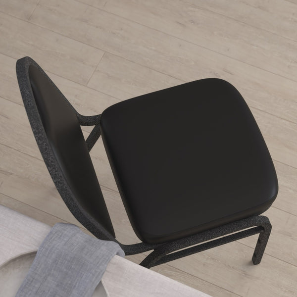 English Elm HERCULES Series Commercial-Grade 500 LB Capacity Dome-Back Stacking Banquet Chair for Events Black Vinyl/Silver Vein Frame NG-ZG10006-BK-SILVERVEIN-GG