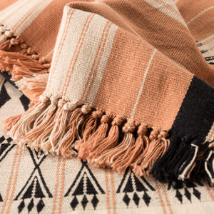Jaipur Living Jaipur Living Chang Cotton Hand-loomed Tribal Throw Artisan Woven Geometric Blush THR100342