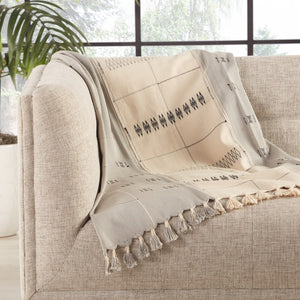 Jaipur Living Nagaland Throw Sekrenyi Traditional Global Handmade Indoor Décor Cream 42"x72"
