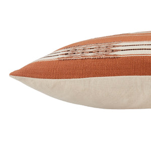 Jaipur Living Jaipur Living Nagaland Cotton Lumbar Pillow Cover Hand Loomed Tribal Geometric Artisan Woven Terracotta PLC102299