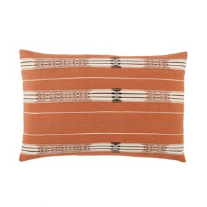Jaipur Living Jaipur Living Phek Hand-loomed Cotton Lumbar Pillow with Tribal Geometric Artisan Weave Terracotta Poly Fill PLW103509