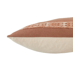 Jaipur Living Jaipur Living Phek Hand-loomed Cotton Lumbar Pillow with Tribal Geometric Artisan Weave Mauve Poly Fill PLW103510