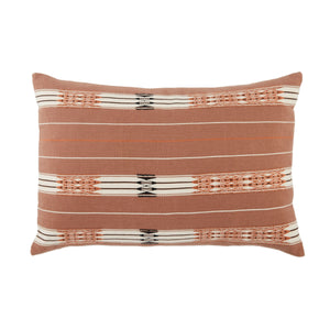 Jaipur Living Jaipur Living Phek Hand-loomed Cotton Lumbar Pillow with Tribal Geometric Artisan Weave Mauve Poly Fill PLW103510