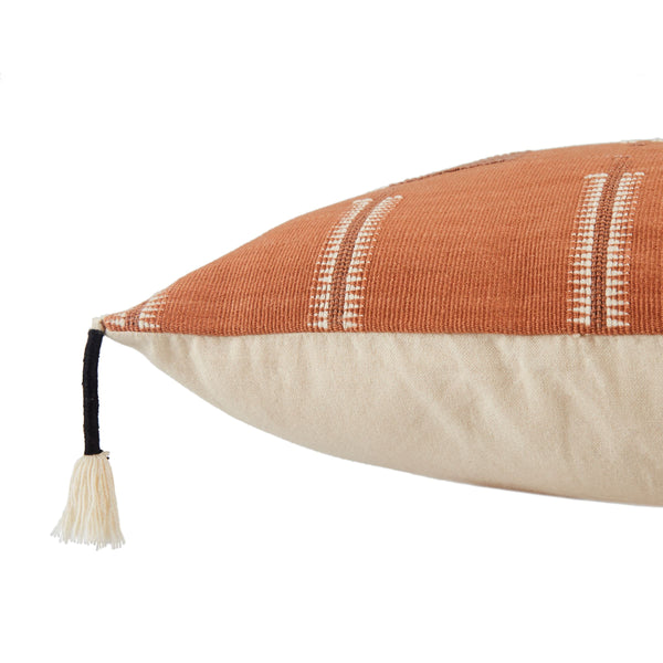 Jaipur Living Jaipur Living Longwa Cotton Loin-loom Naga Tribal Tassel Throw Pillow for Sofas Down PLW103455