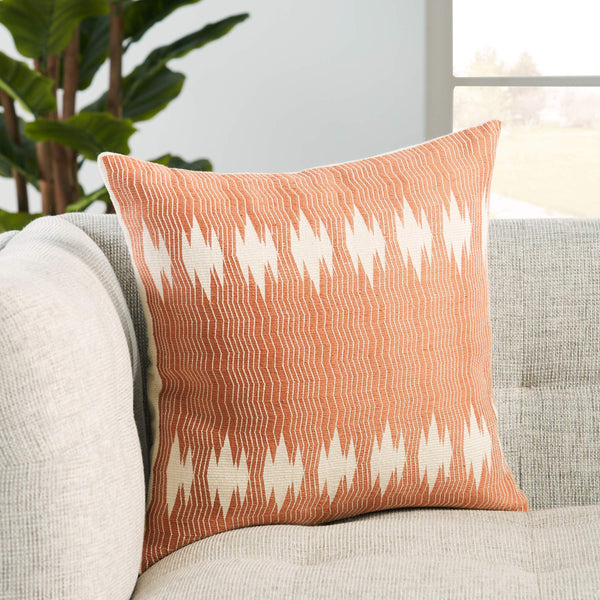 Jaipur Living Jaipur Living Handwoven Cotton Tribal Pillow Cover Artisan Loom Craft Bohemian Accent Terracotta PLC102410