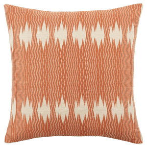 Jaipur Living Jaipur Living Shilloi Handwoven Cotton Tribal Geometric Pillow for Bohemian Interiors Terracotta Poly Fill PLW103681