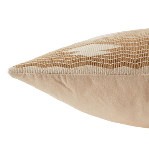 Jaipur Living Jaipur Living Shilloi Handwoven Cotton Tribal Geometric Pillow for Bohemian Interiors Tan Down PLW103686