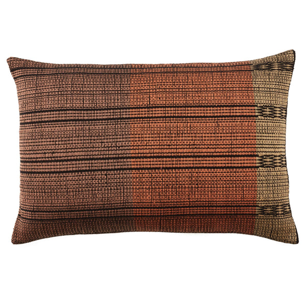 Jaipur Living Jaipur Living Patkai Cotton Lumbar Pillow Cover Naga Tribal Geometric Woven Artisan Tan PLC102415