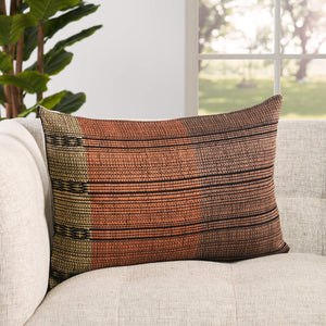 Jaipur Living Jaipur Living Patkai Cotton Lumbar Pillow Cover Naga Tribal Geometric Woven Artisan Tan PLC102415