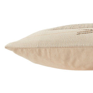 Jaipur Living Jaipur Living Milak Handwoven Cotton Tribal Lumbar Pillow Nagaland Artisan Craft Beige 13"X21" Lumbar Poly Fill PLW103693