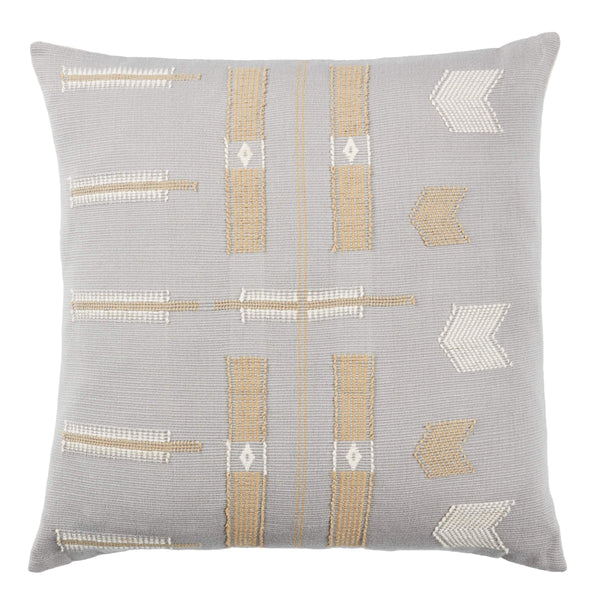 Jaipur Living Jaipur Living Handwoven Cotton Tribal Geometric Pillow Cover Artisan Loin Loom Craft Light Gray PLC102522