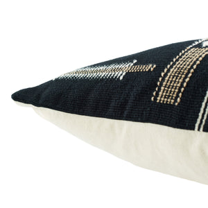 Jaipur Living Jaipur Living Longkhum Handwoven Cotton Tribal Throw Pillow with Heritage Naga Pattern Black Poly Fill PLW103843