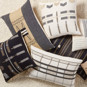 Jaipur Living Jaipur Living Merima Handwoven Cotton Lumbar Cover with Naga Tribal Stripe Pattern PLC102528