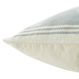 Jaipur Living Jaipur Living Sanis Handwoven Cotton Tribal Geometric Pillow Cover for Boho Interiors Light Gray / Cream 18" Square PLC102533