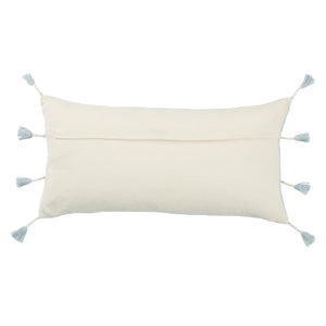 Jaipur Living Jaipur Living Handwoven Cotton Lumbar Pillow Tribal Geometric Sofa Accent in Blue Cream Poly Fill PLW103883
