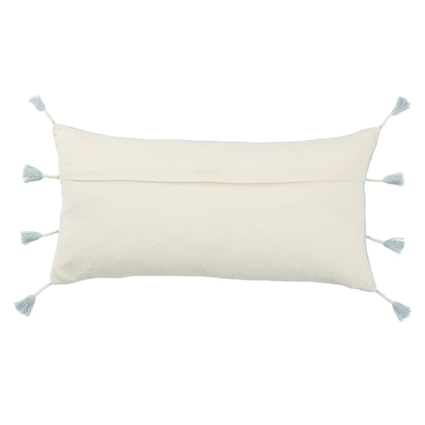 Jaipur Living Jaipur Living Handwoven Cotton Lumbar Pillow Tribal Geometric Sofa Accent in Blue Cream Poly Fill PLW103883