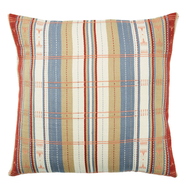 Jaipur Living Jaipur Living Shiloi Cotton Loin-loom Tribal Pillow Handcrafted Naga Geometric Stripe Down PLW103854