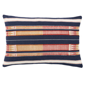 Jaipur Living Jaipur Living Patkai Cotton Lumbar Pillow Cover Naga Tribal Geometric Woven Artisan Navy PLC102540