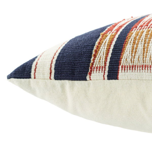 Jaipur Living Jaipur Living Patkai Handwoven Cotton Lumbar Pillow Naga Tribal Geometric Artisan Navy Down PLW103860