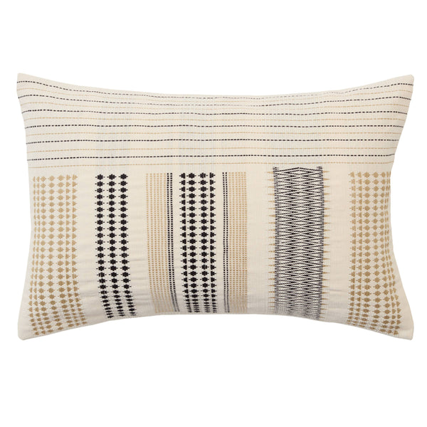 Jaipur Living Jaipur Living Lumami Handwoven Cotton Lumbar Pillow Naga Tribal Stripe Artisan Craft Cream Down PLW103864
