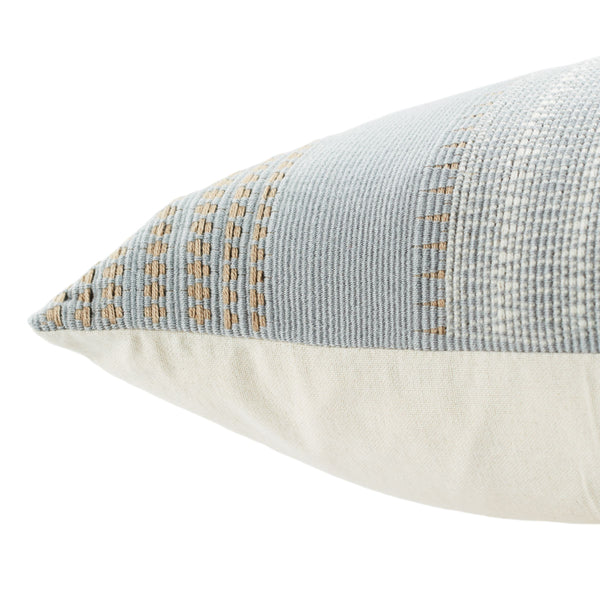 Jaipur Living Jaipur Living Lumami Handwoven Cotton Tribal Stripe Lumbar Pillow Cover for Boho Decor Light Gray PLC102548