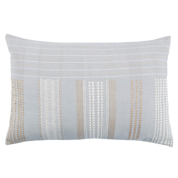 Jaipur Living Jaipur Living Lumami Handwoven Cotton Lumbar Pillow Naga Tribal Stripe Artisan Craft Light Gray Down PLW103868