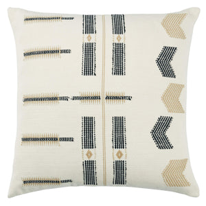 Jaipur Living Jaipur Living Handwoven Cotton Tribal Geometric Pillow Cover Artisan Loin Loom Craft Cream PLC102539