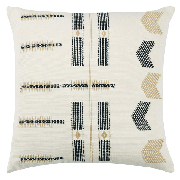 Jaipur Living Jaipur Living Handwoven Cotton Tribal Geometric Pillow Cover Artisan Loin Loom Craft Cream PLC102539