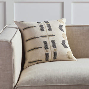 Jaipur Living Jaipur Living Longkhum Handwoven Cotton Tribal Throw Pillow with Heritage Naga Pattern Cream Down PLW103859