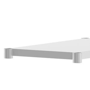 English Elm Woodford Galvanized Under Shelf - Adjustable Heavy-Duty Storage for Prep and Work Tables in Kitchens Stainless Steel 30"W x 48"D NH-GU-3048-GG