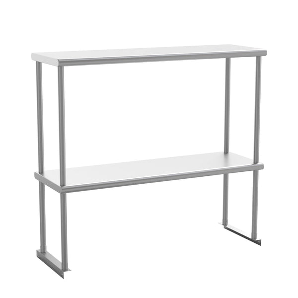 English Elm Reese Heavy-Duty 430 Stainless Steel Double Overshelf for Commercial Kitchens – NSF Certified Storage Stainless Steel 36"W x 12"D x 33.5"H NH-OSD-1236-GG