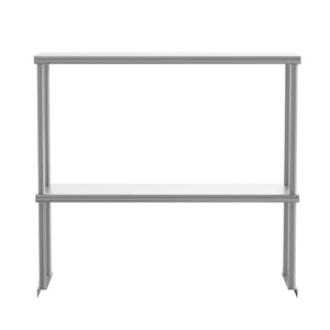 English Elm Reese Heavy-Duty 430 Stainless Steel Double Overshelf for Commercial Kitchens – NSF Certified Storage Stainless Steel 36"W x 12"D x 33.5"H NH-OSD-1236-GG