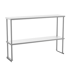 English Elm Reese Heavy-Duty 430 Stainless Steel Double Overshelf for Commercial Kitchens – NSF Certified Storage Stainless Steel 48.25"W x 12"D x 33.5"H NH-OSD-1248-GG