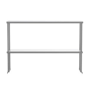 English Elm Reese Heavy-Duty 430 Stainless Steel Double Overshelf for Commercial Kitchens – NSF Certified Storage Stainless Steel 48.25"W x 12"D x 33.5"H NH-OSD-1248-GG