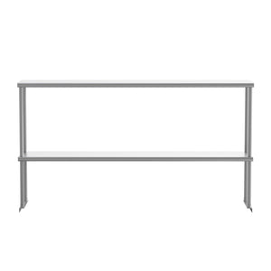 English Elm Reese Heavy-Duty 430 Stainless Steel Double Overshelf for Commercial Kitchens – NSF Certified Storage Stainless Steel 60"W x 12"D x 33.5"H NH-OSD-1260-GG