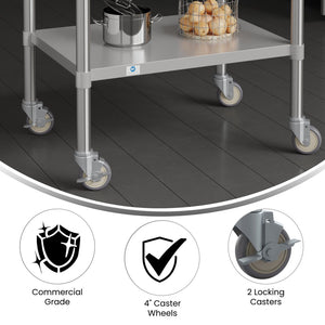 English Elm Summit Commercial Grade Kitchen Casters Set - Heavy Duty 4-Piece with 2 Locking & 2 Swivel Design NH-W01-GG