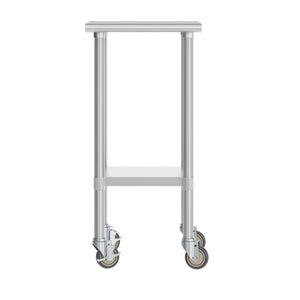 English Elm Reese Portable Prep Table with NSF Certified Steel Top, Galvanized Undershelf & Locking Casters Stainless Steel 24"W x 18"D NH-WT-2418-CAS-GG