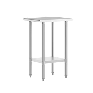 English Elm Reese Heavy-Duty Portable Prep Table with Hygienic Work Surface and Adjustable Storage for Versatile Use Stainless Steel 24"W x 18"D NH-WT-2418-GG