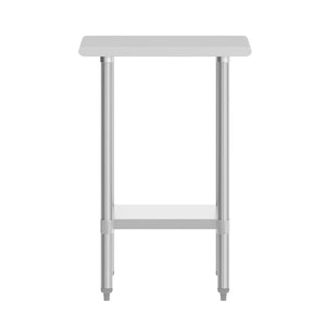 English Elm Reese Heavy-Duty Portable Prep Table with Hygienic Work Surface and Adjustable Storage for Versatile Use Stainless Steel 24"W x 18"D NH-WT-2418-GG