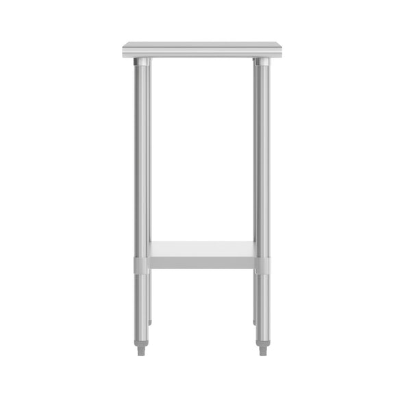 English Elm Reese Heavy-Duty Portable Prep Table with Hygienic Work Surface and Adjustable Storage for Versatile Use Stainless Steel 24"W x 18"D NH-WT-2418-GG