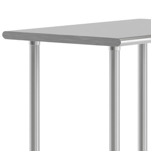 English Elm Reese Heavy-Duty Portable Prep Table with Hygienic Work Surface and Adjustable Storage for Versatile Use Stainless Steel 24"W x 36"D NH-WT-2436-GG