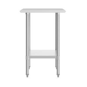 English Elm Reese Heavy-Duty Portable Prep Table with Hygienic Work Surface and Adjustable Storage for Versatile Use Stainless Steel 24"W x 36"D NH-WT-2436-GG