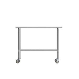 English Elm Rawcliffe Portable Work Table - NSF Certified Stainless Steel Surface, Heavy-Duty Casters & Storage NH-WT-2448-CAS-GG