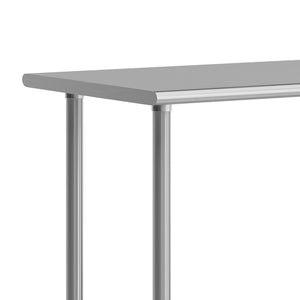 English Elm Rawcliffe Portable Work Table - NSF Certified Stainless Steel Surface, Heavy-Duty Casters & Storage NH-WT-2448-CAS-GG