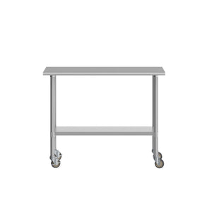 English Elm Rawcliffe Portable Work Table - NSF Certified Stainless Steel Surface, Heavy-Duty Casters & Storage NH-WT-2448-CAS-GG